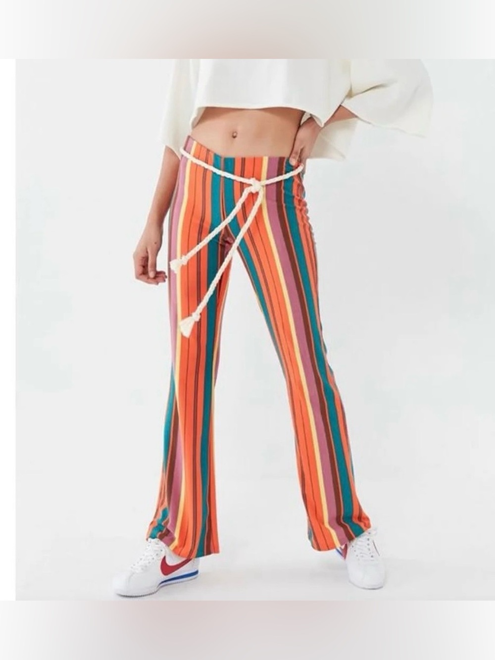 Urban Outfitters Bali Striped Low-Rise Flare Stretch Pant XS